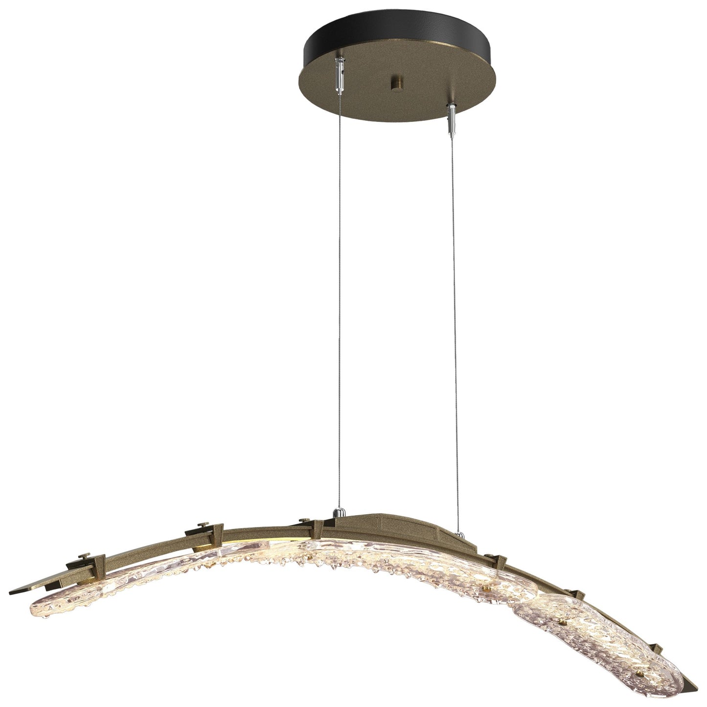 Glissade 43.5" Wide Soft Gold Large Standard LED Pendant w/ Clear Shad