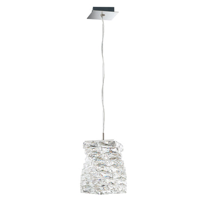 Glissando 11.5"H x 9"W 1-Light Crystal Pendant in Polished Stainl