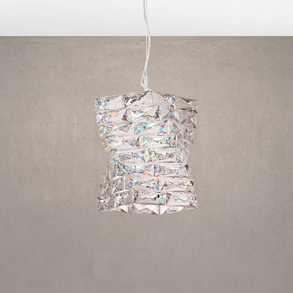 Glissando 11.5"H x 9"W 1-Light Crystal Pendant in Polished Stainl