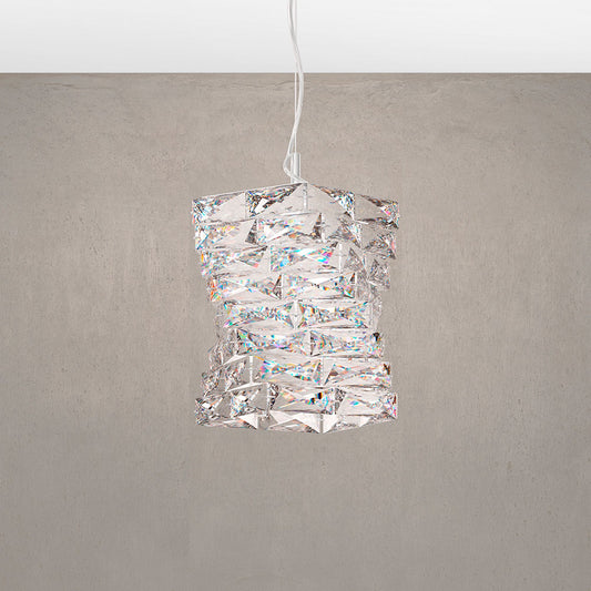 Glissando 11.5"H x 9"W 1-Light Crystal Pendant in Polished Stainl