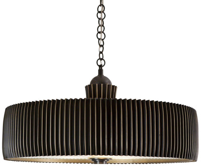 Global Views Crimp 32" Wide Bronze Drum Pendant Light