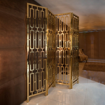 Gold Contemporary Folding Screen