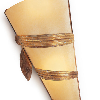 Gold Leaf Hand Made Opaque Glass Wall Light