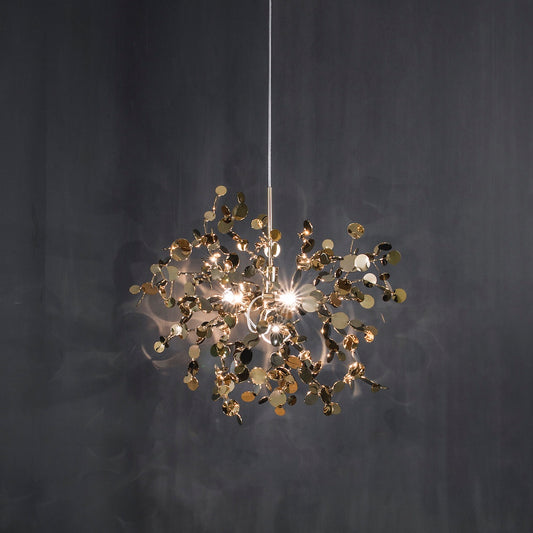 Italian Gold Plated Designer Pendant Light