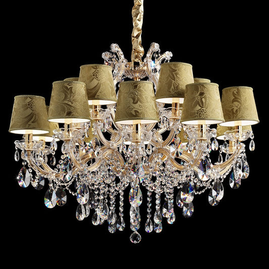 Golden Damask Crystal Pendant Chandelier