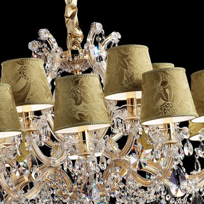 Golden Damask Crystal Pendant Chandelier