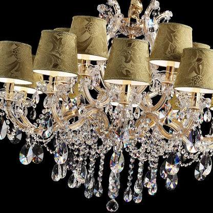 Golden Damask Crystal Pendant Chandelier