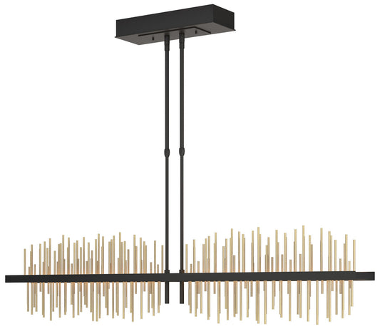 Gossamer 51.9" Black & Modern Brass Long LED Pendant