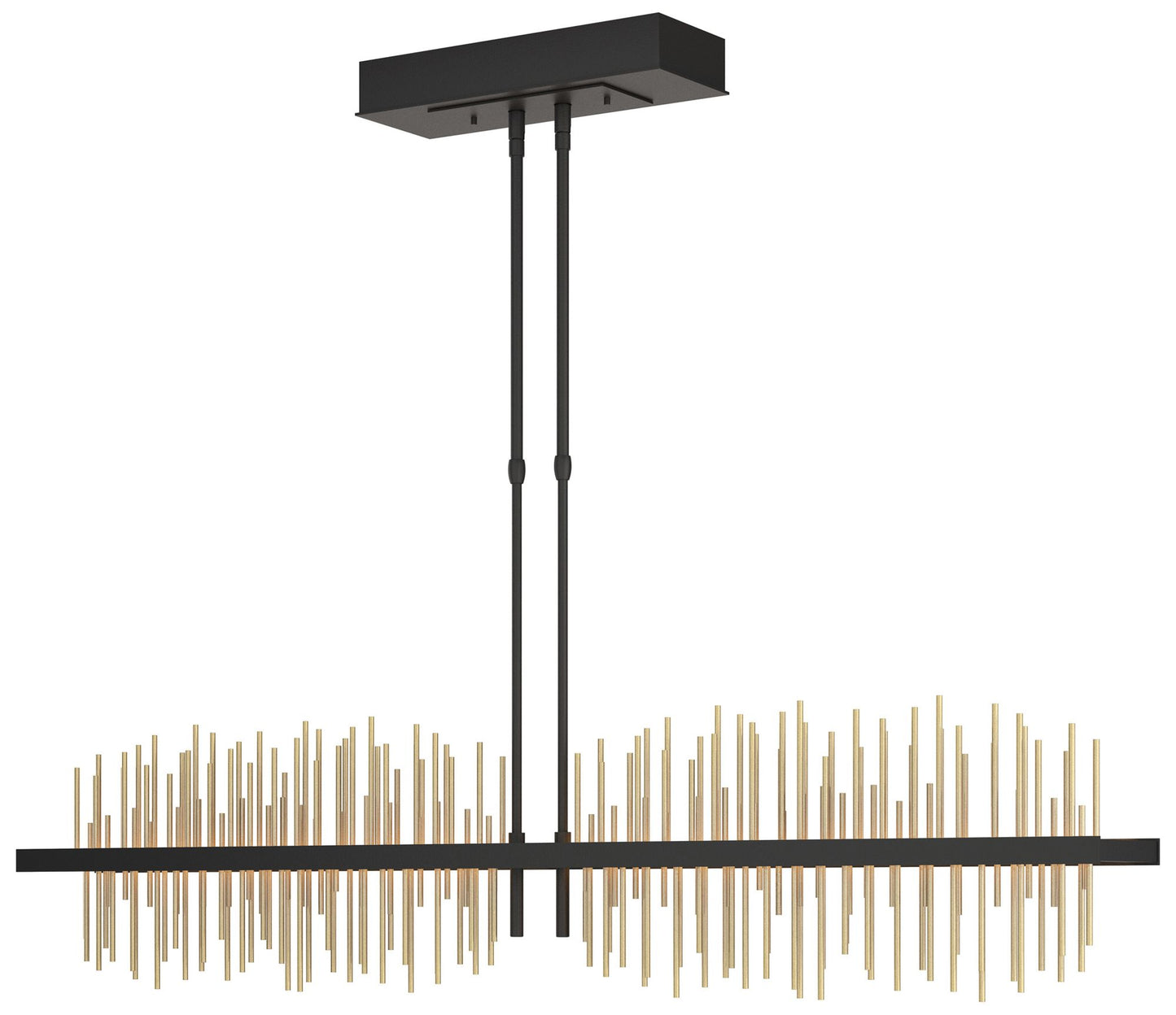 Gossamer 51.9" Black & Modern Brass Short LED Pendant