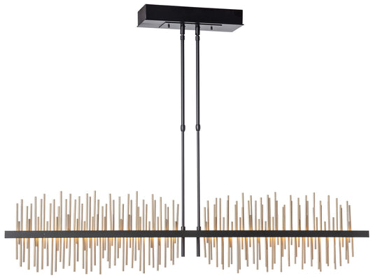 Gossamer 51.9" Wide Large Black And Soft Golds LED Pendant