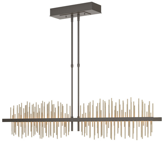 Gossamer 51.9" Wide Large Dark Smoke And Soft Golds LED Pendant