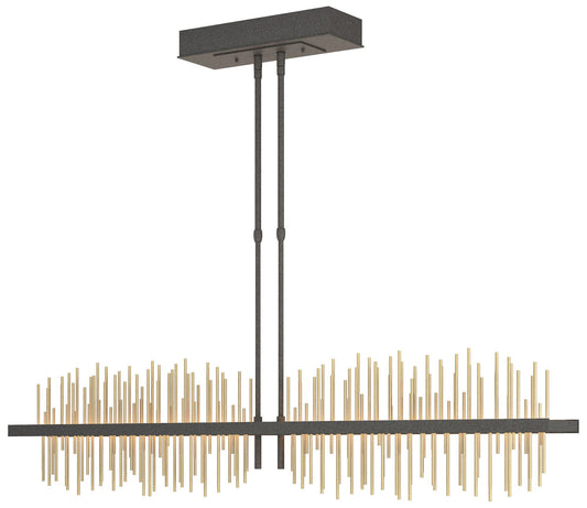Gossamer 51.9" Wide Large Natural Iron And Modern Brass LED Pendant