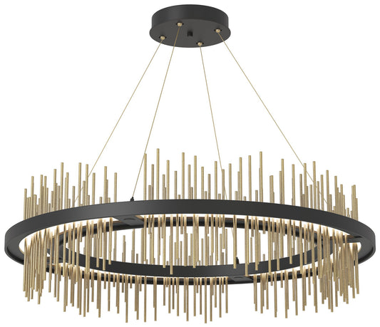 Gossamer Circular LED Pendant - Black - Modern Brass