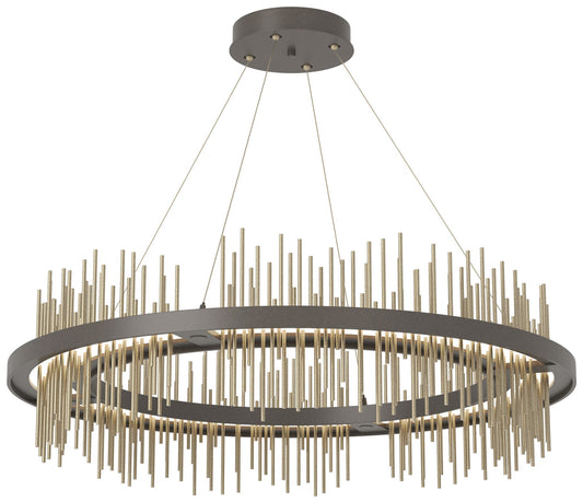 Gossamer Circular LED Pendant - Dark Smoke - Gold