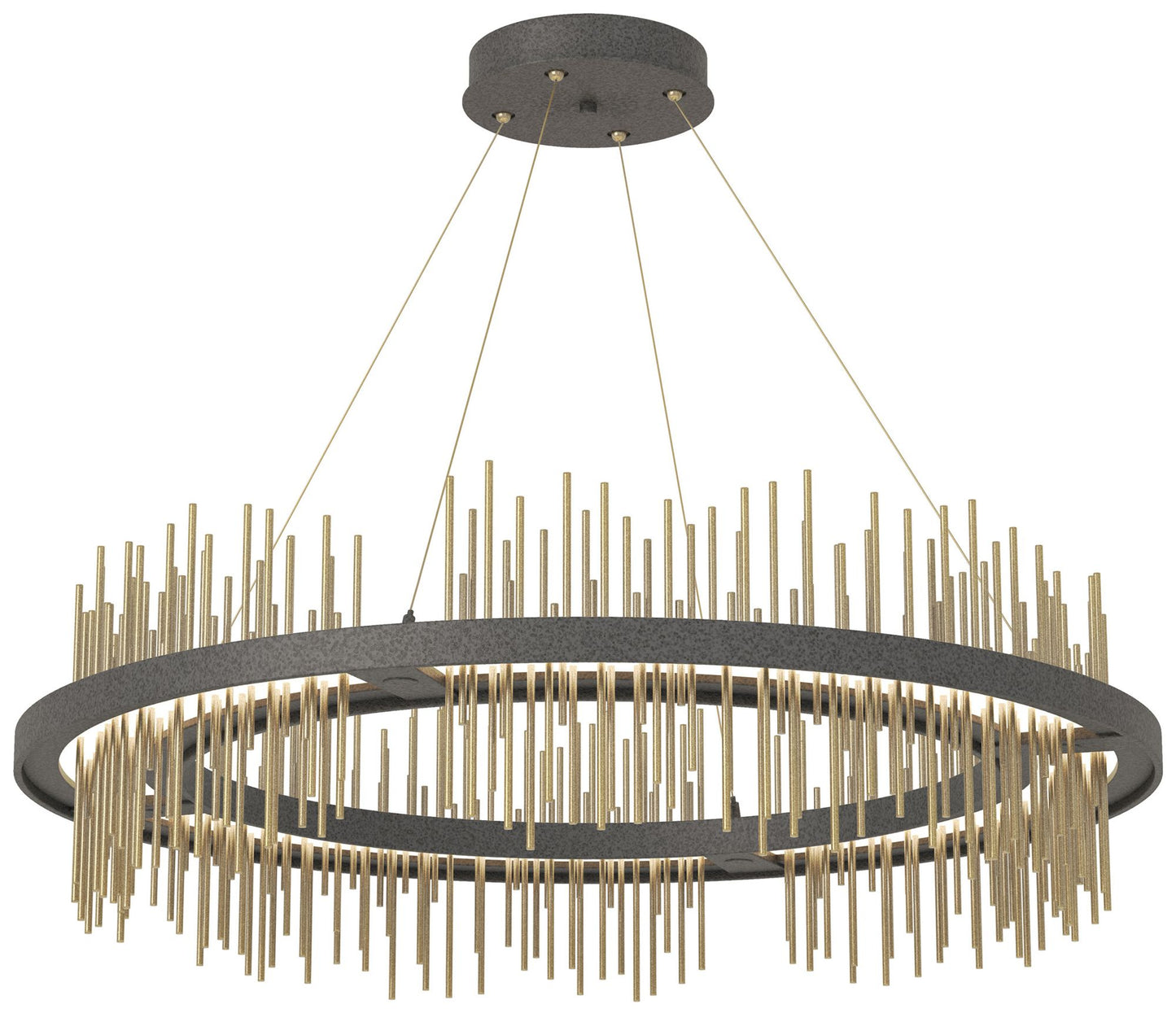 Gossamer Circular LED Pendant - Iron - Modern Brass