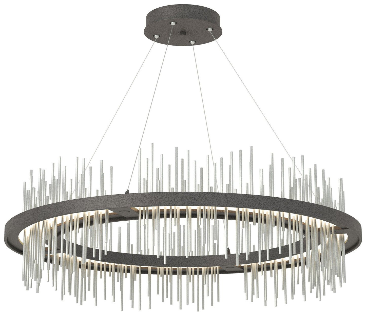 Gossamer Circular LED Pendant - Iron - Platinum