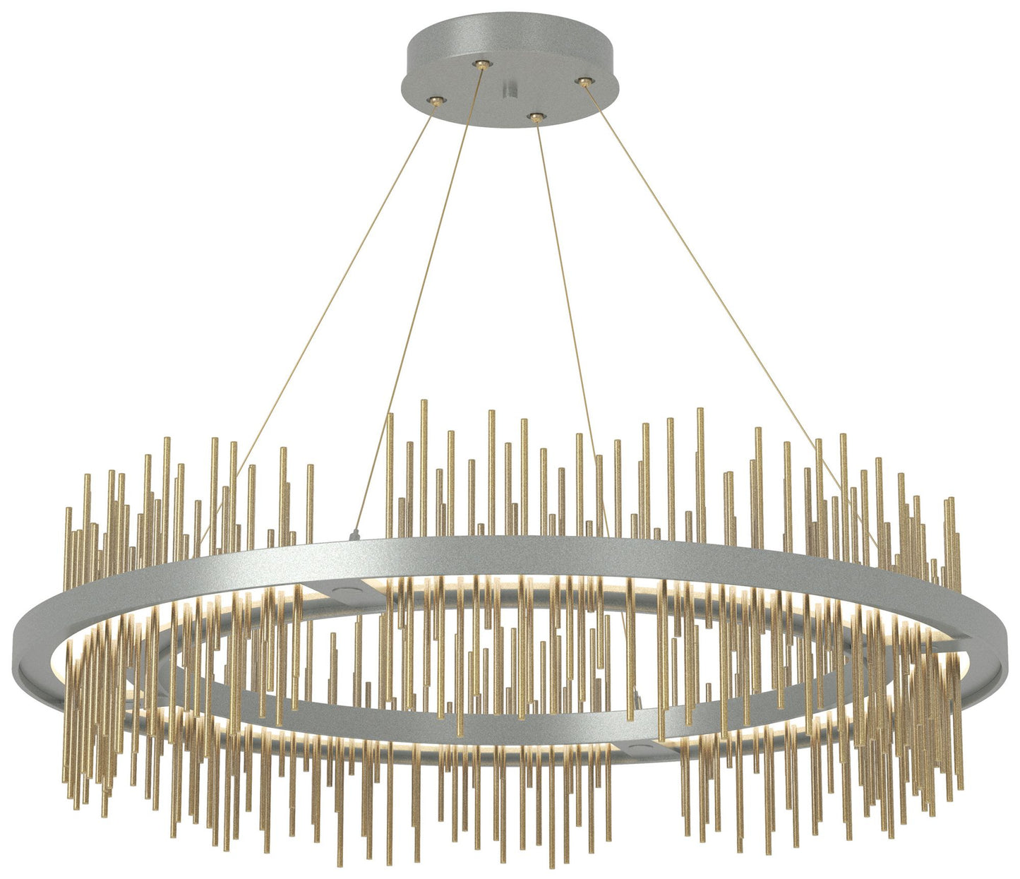 Gossamer Circular LED Pendant - Platinum - Modern Brass