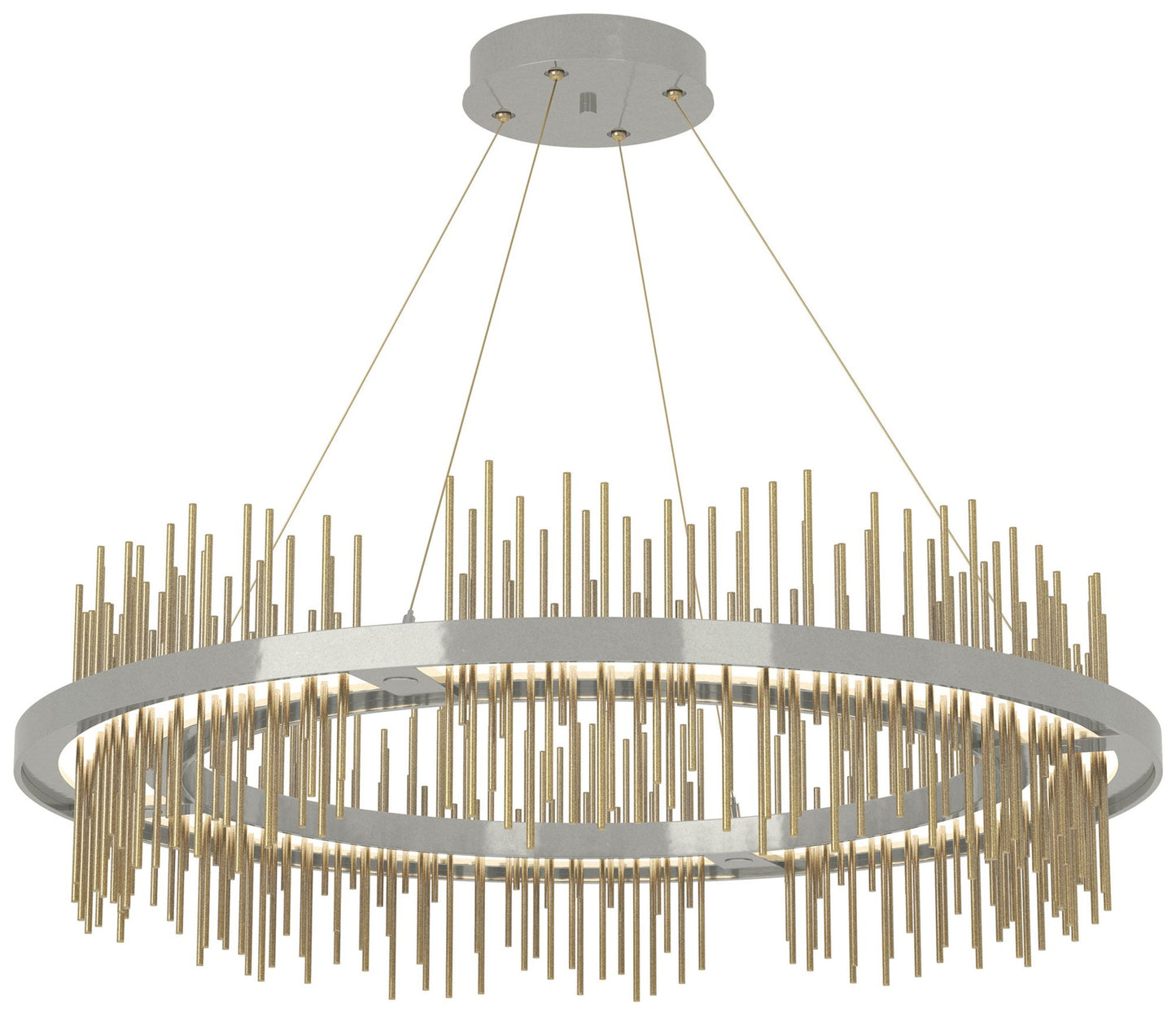 Gossamer Circular LED Pendant - Sterling - Modern Brass