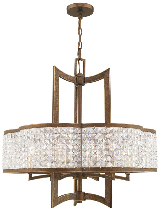 Grammercy 6 Light Hand Painted Palacial Bronze Chandelier