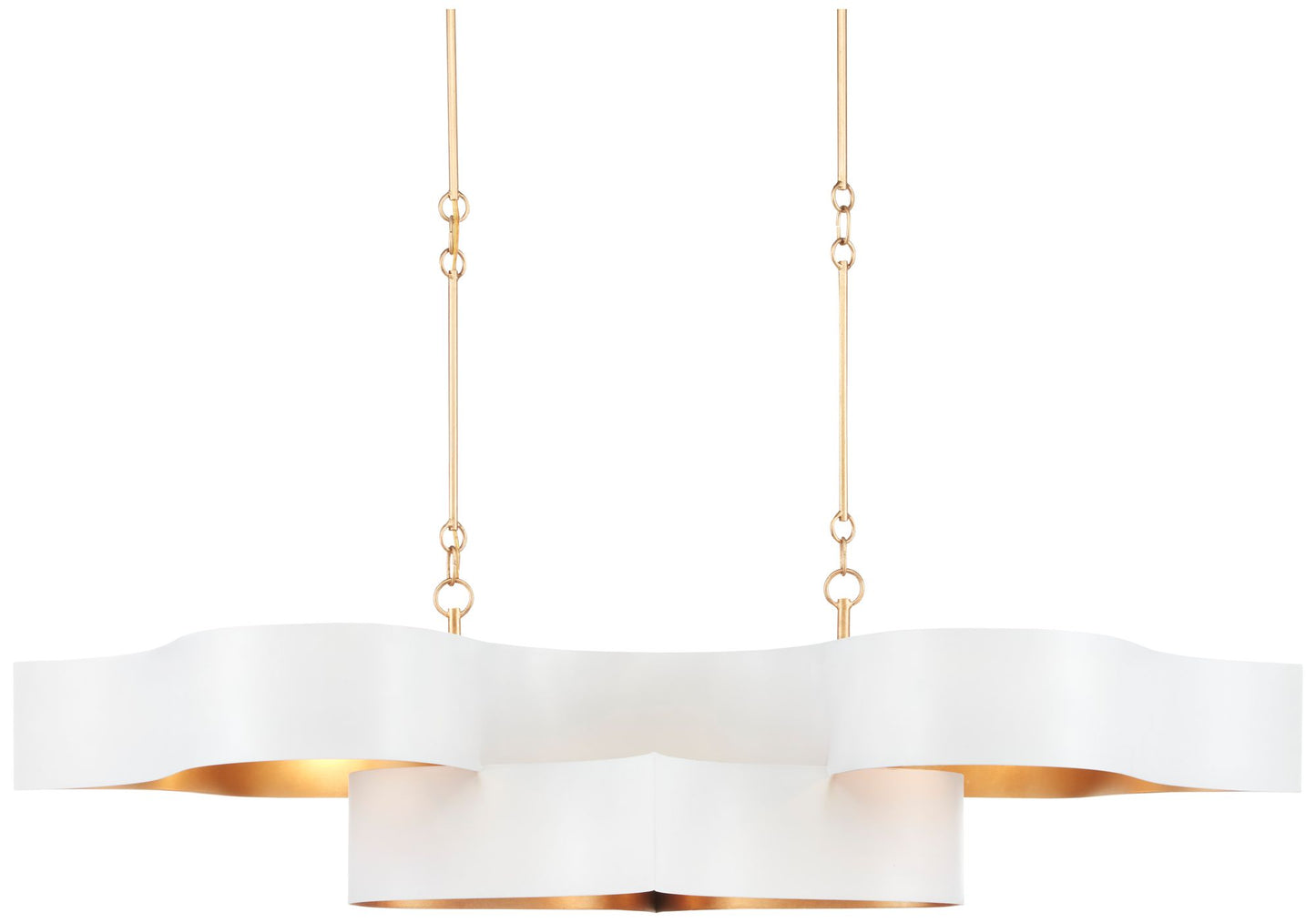 Grand Lotus White Oval Chandelier