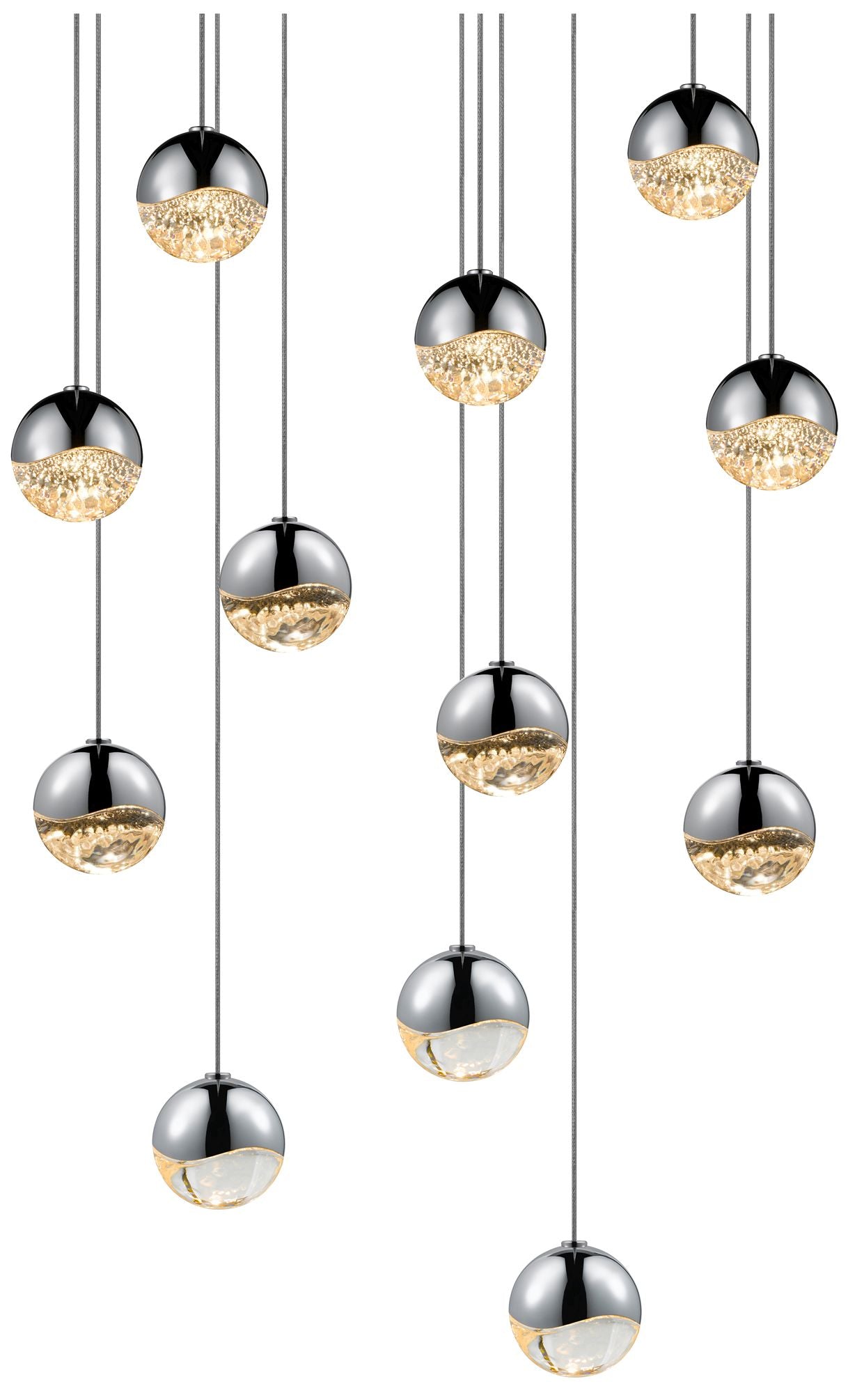 Grapes 15.5" Wide 12-Light Polished Chrome LED Pendant