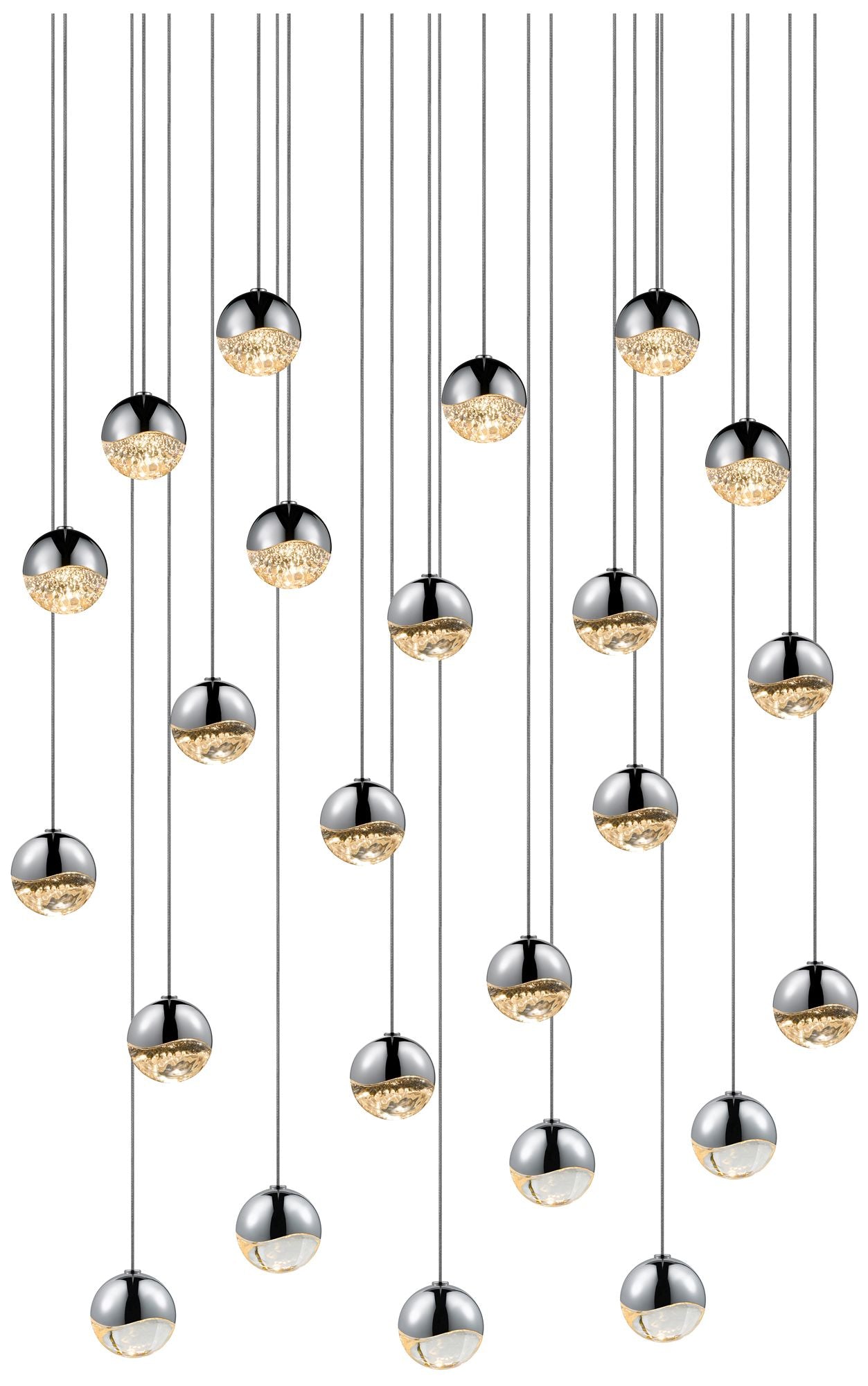Grapes 25.5" Wide 24-Light Polished Chrome LED Pendant
