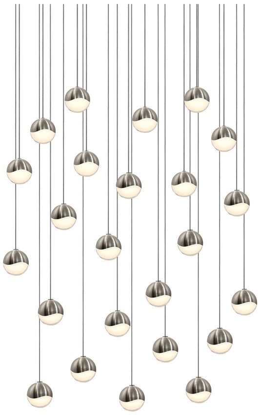 Grapes 25.5" Wide 24-Light Satin Nickel LED Pendant