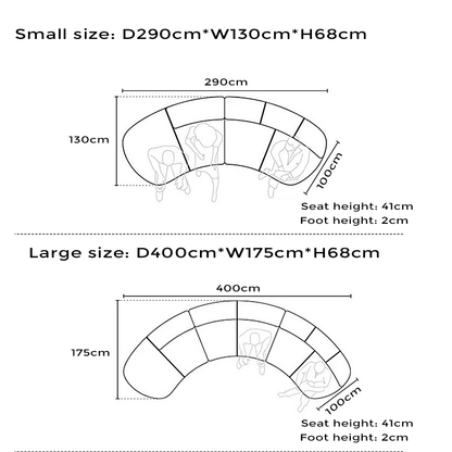 Modern Curved Modular Baxter Sofa