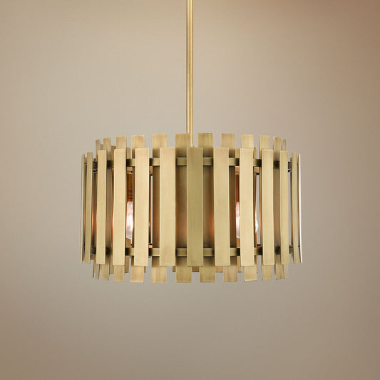 Greenwich 18" Wide Natural Brass Metal Pendant Light