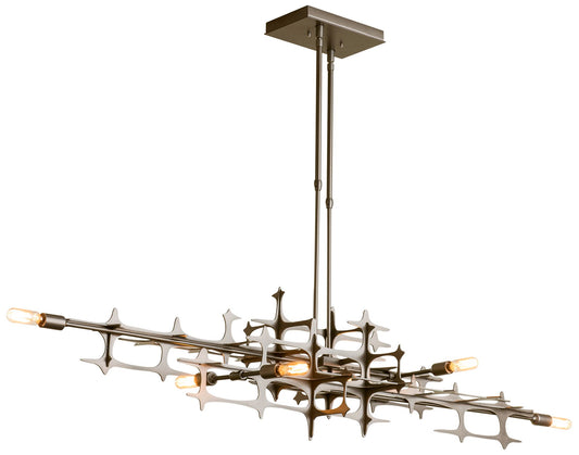 Grid 53.6" Dark Smoke Long Pendant with