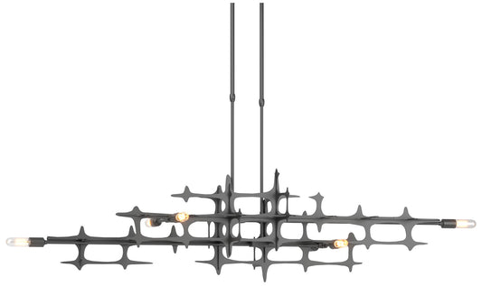 Grid 53.6" Wide Black Long Pendant