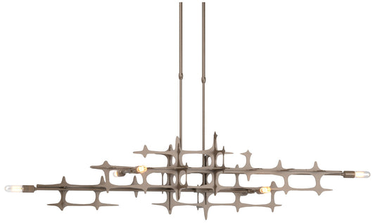 Grid 53.6" Wide Bronze Long Pendant