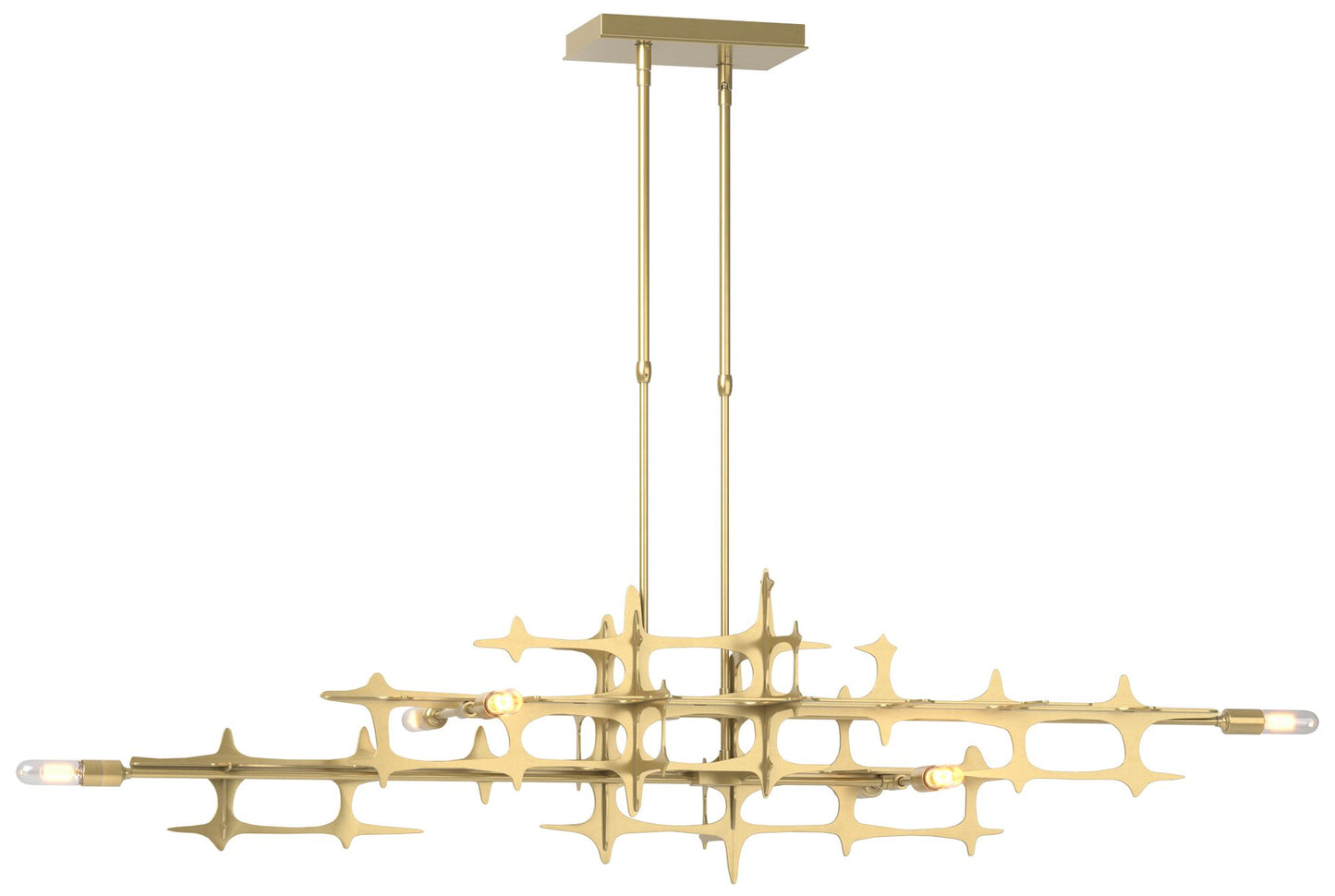 Grid 53.6" Wide Modern Brass Standard Pendant