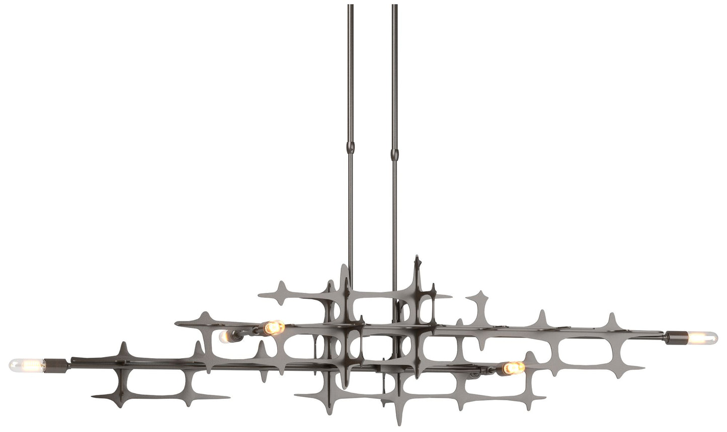 Grid 53.6" Wide Oil Rubbed Bronze Long Pendant