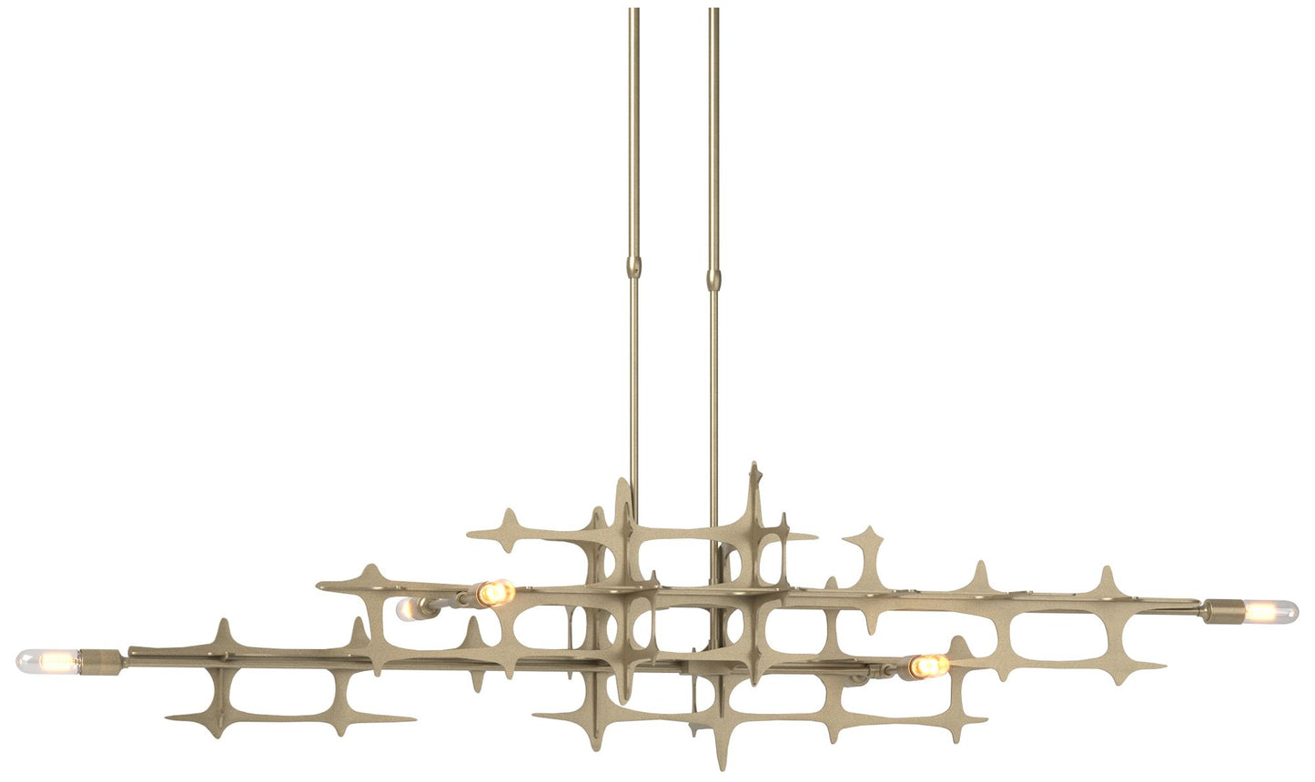 Grid 53.6" Wide Soft Gold Long Pendant