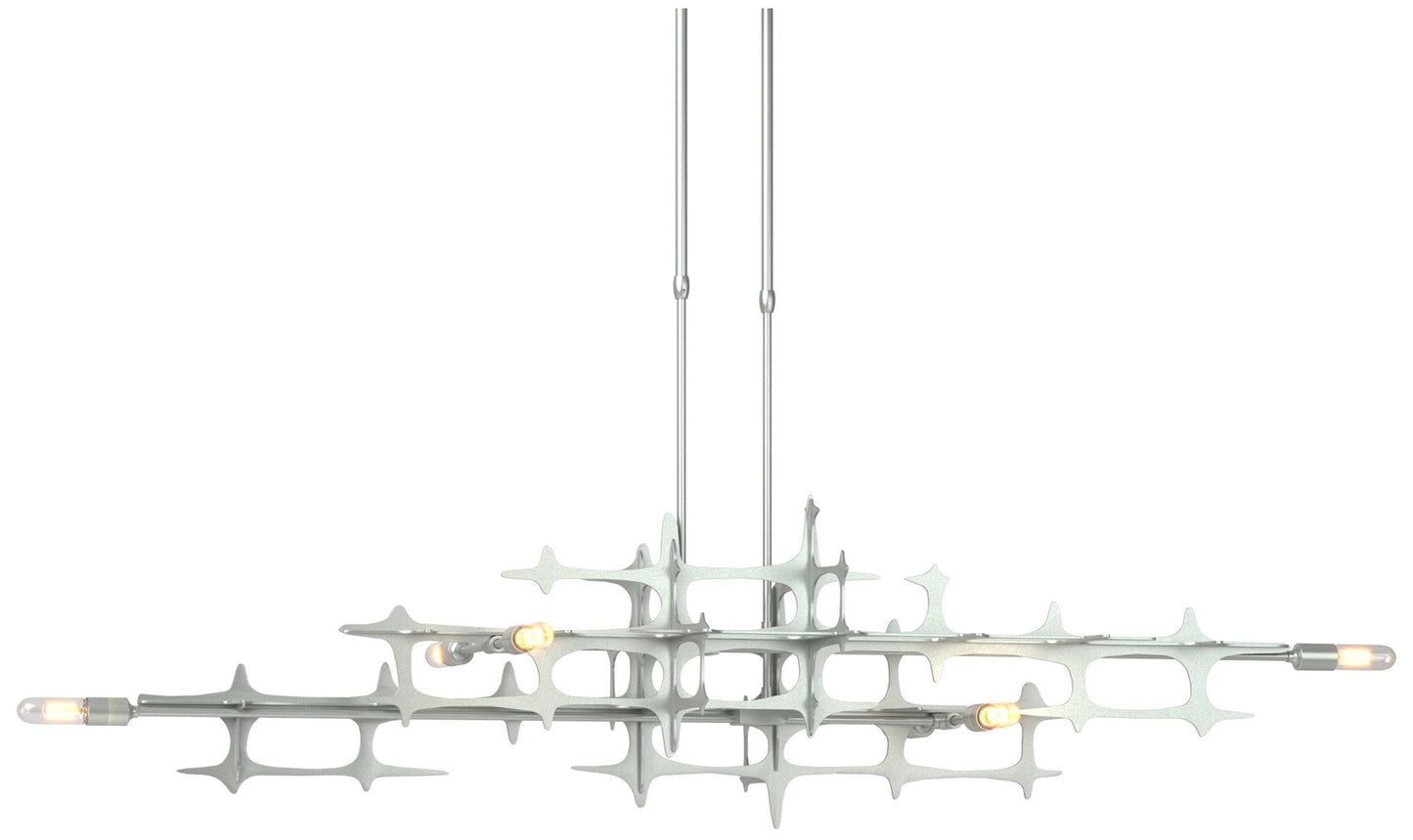 Grid 53.6" Wide Vintage Platinum Long Pendant