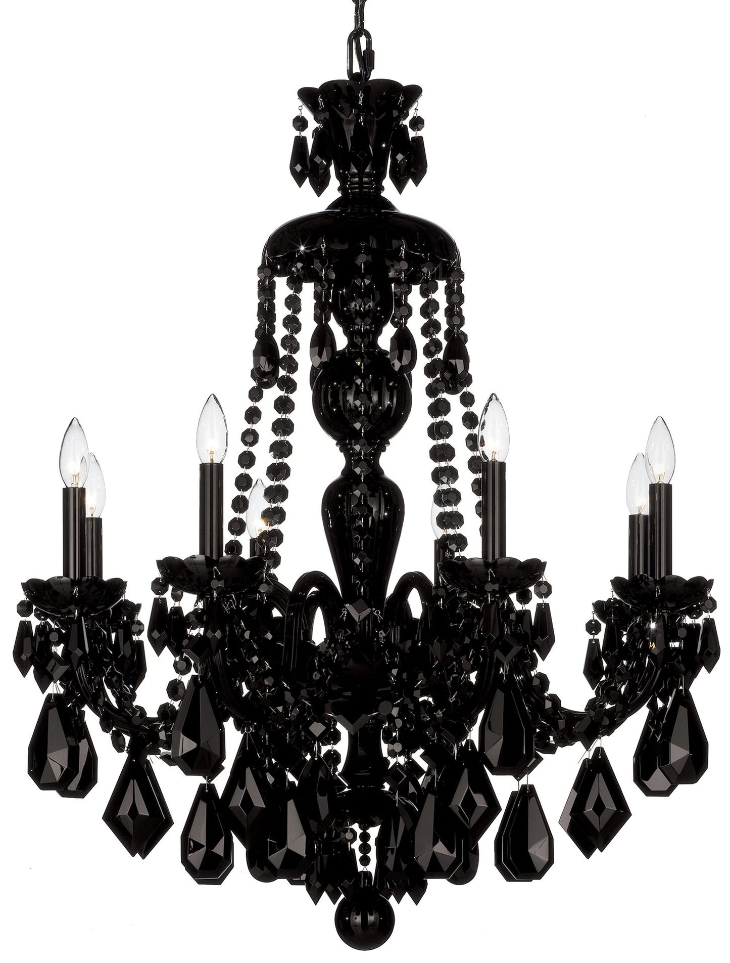 Hamilton 35"H x 28"W 8-Light Crystal Chandelier in Jet Black