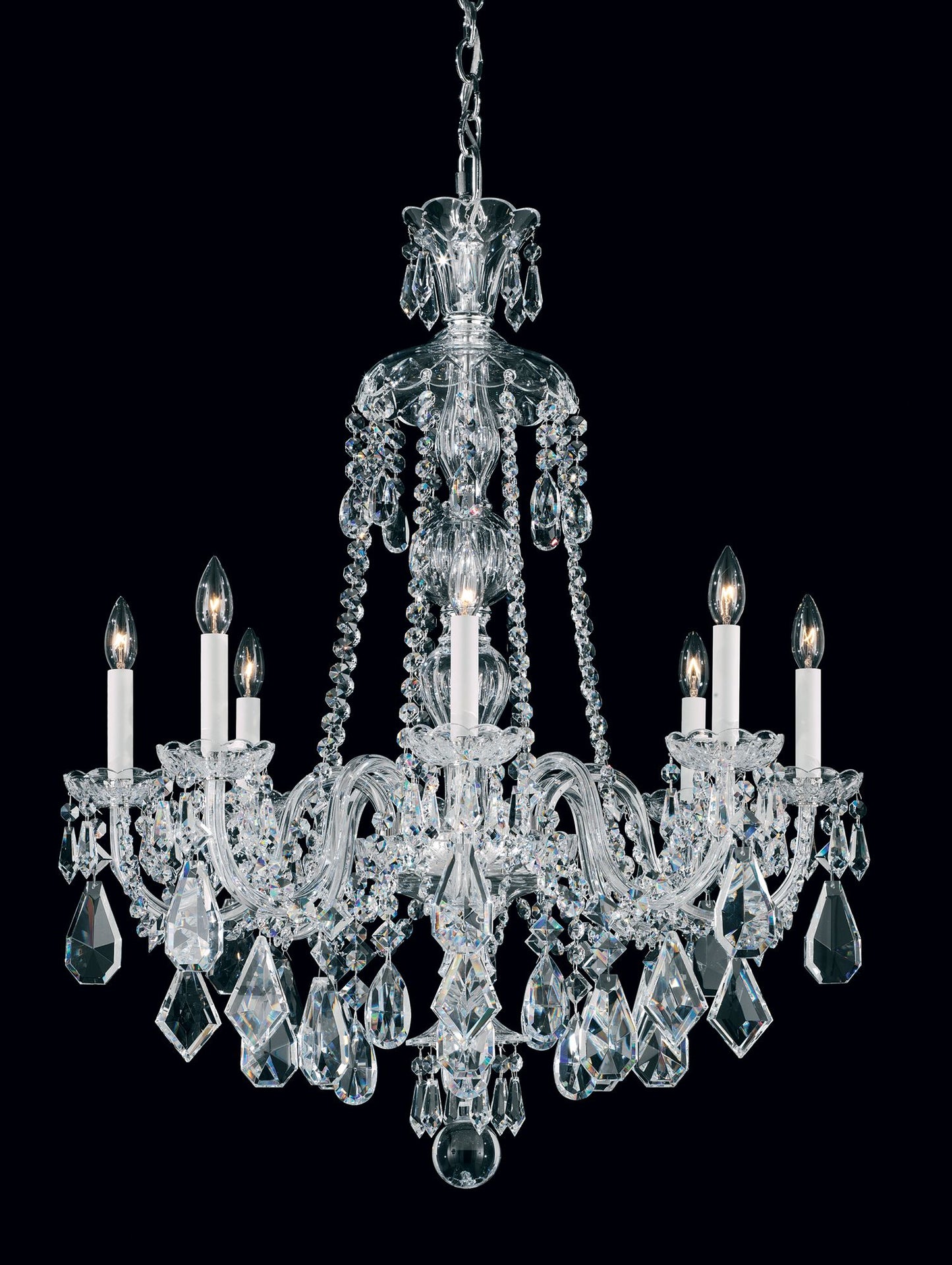 Hamilton 35"H x 28"W 8-Light Crystal Chandelier in Silver