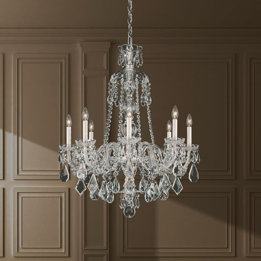 Hamilton 35"H x 28"W 8-Light Crystal Chandelier in Silver