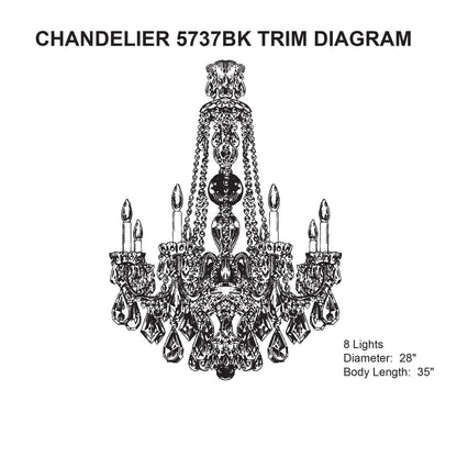 Hamilton 35"H x 28"W 8-Light Crystal Chandelier in Silver