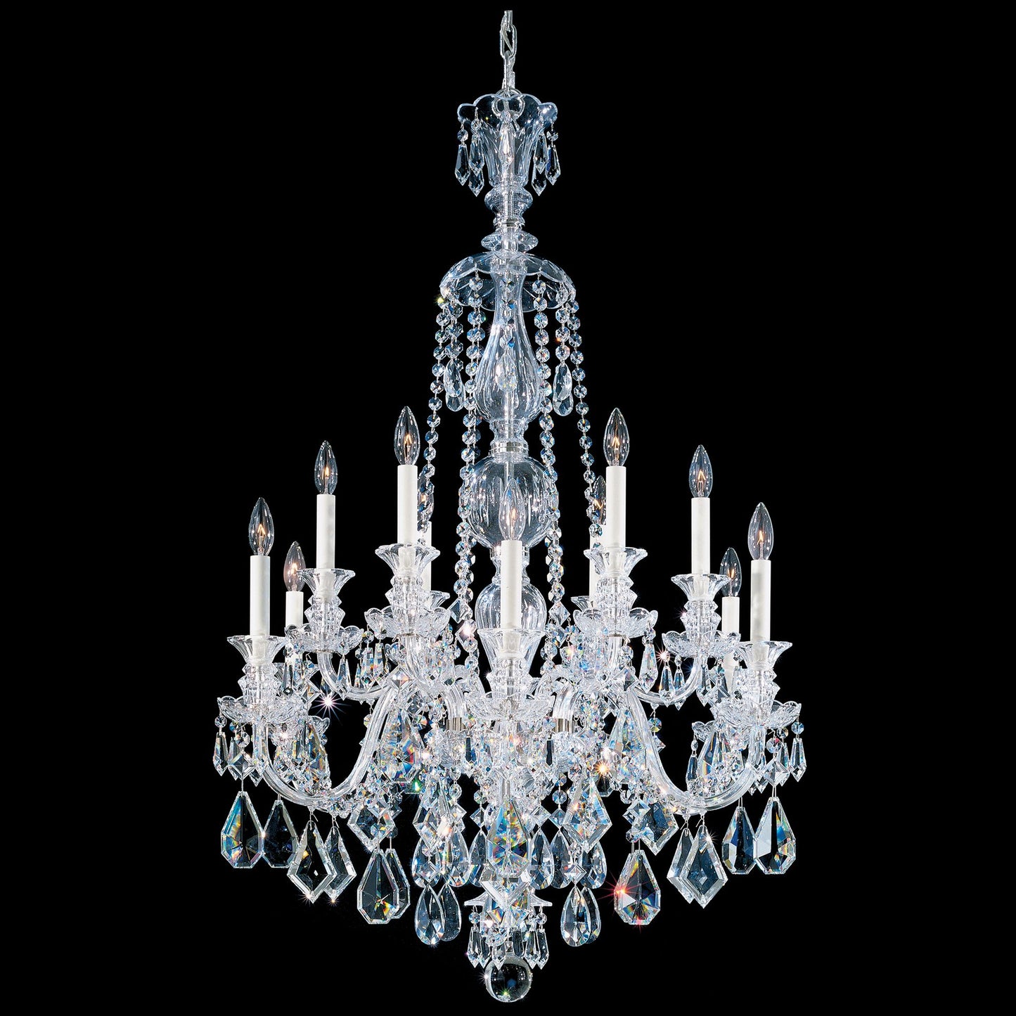 Hamilton 44"H x 30"W 12-Light Crystal Chandelier in Silver