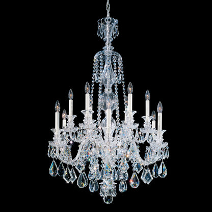 Hamilton 44"H x 30"W 12-Light Crystal Chandelier in Silver
