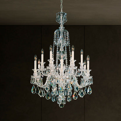 Hamilton 44"H x 30"W 12-Light Crystal Chandelier in Silver