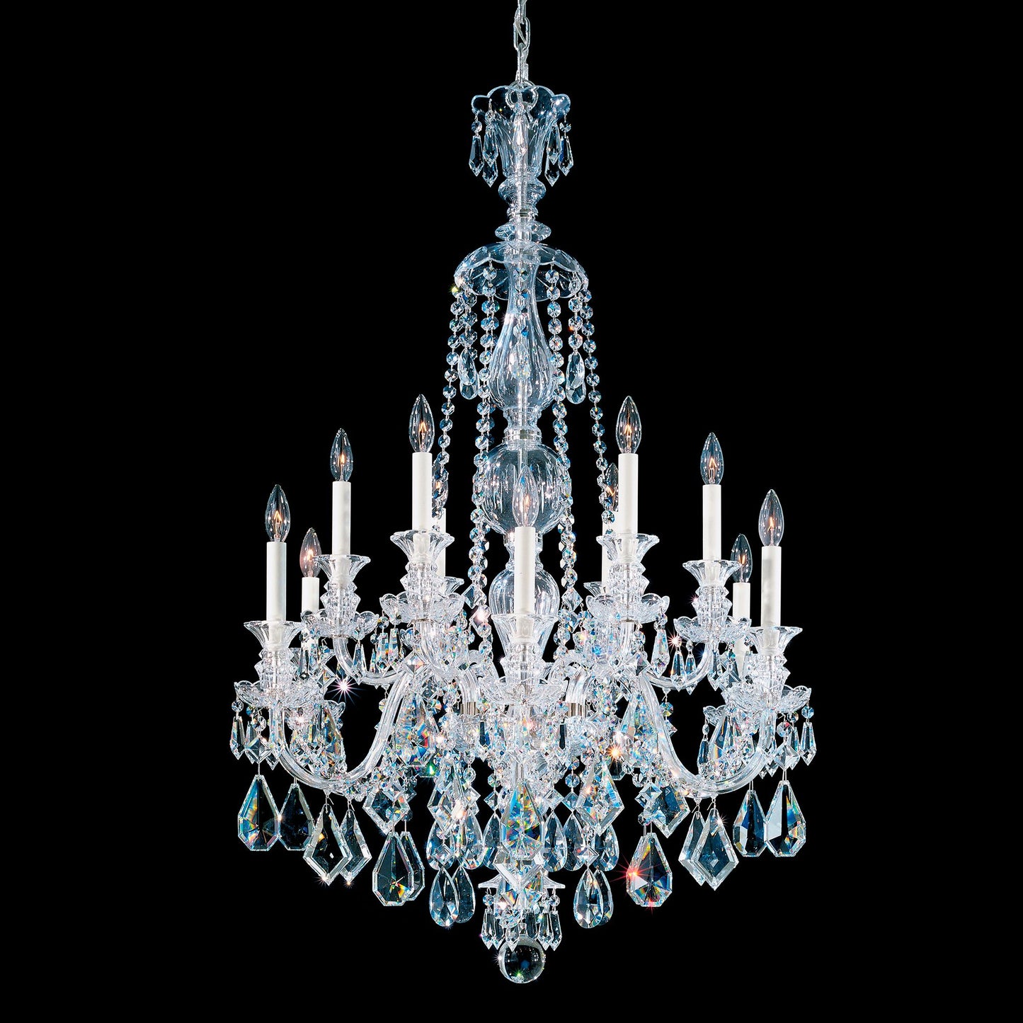 Hamilton 44"H x 30"W 12-Light Crystal Chandelier in Silver
