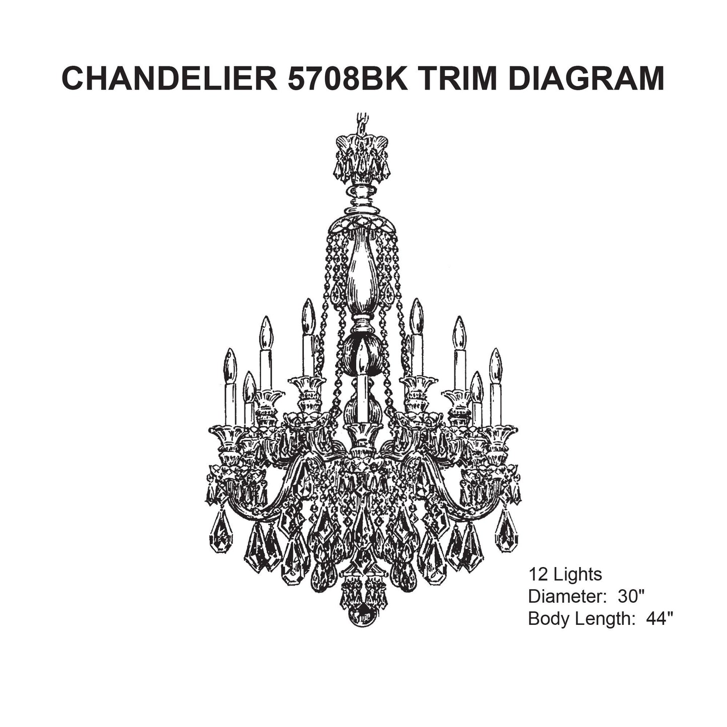 Hamilton 44"H x 30"W 12-Light Crystal Chandelier in Silver