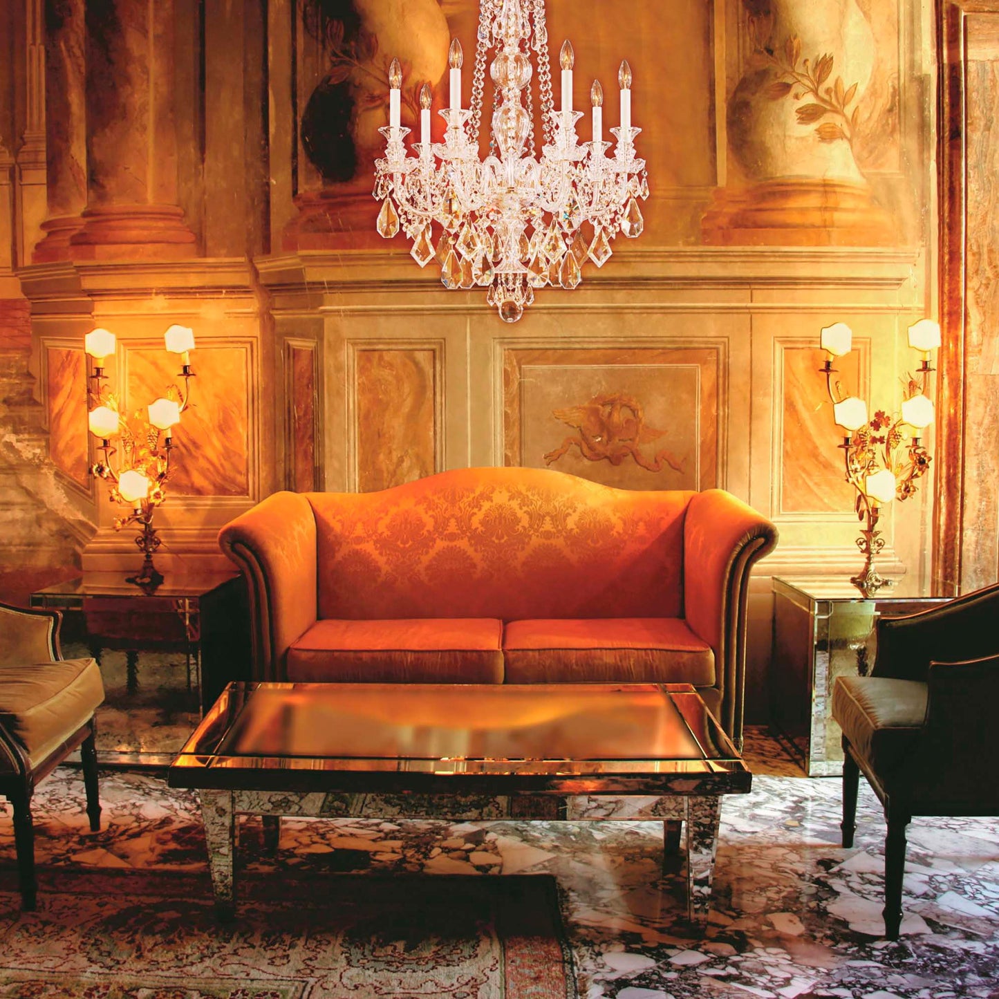 Hamilton 44"H x 30"W 12-Light Crystal Chandelier in Silver