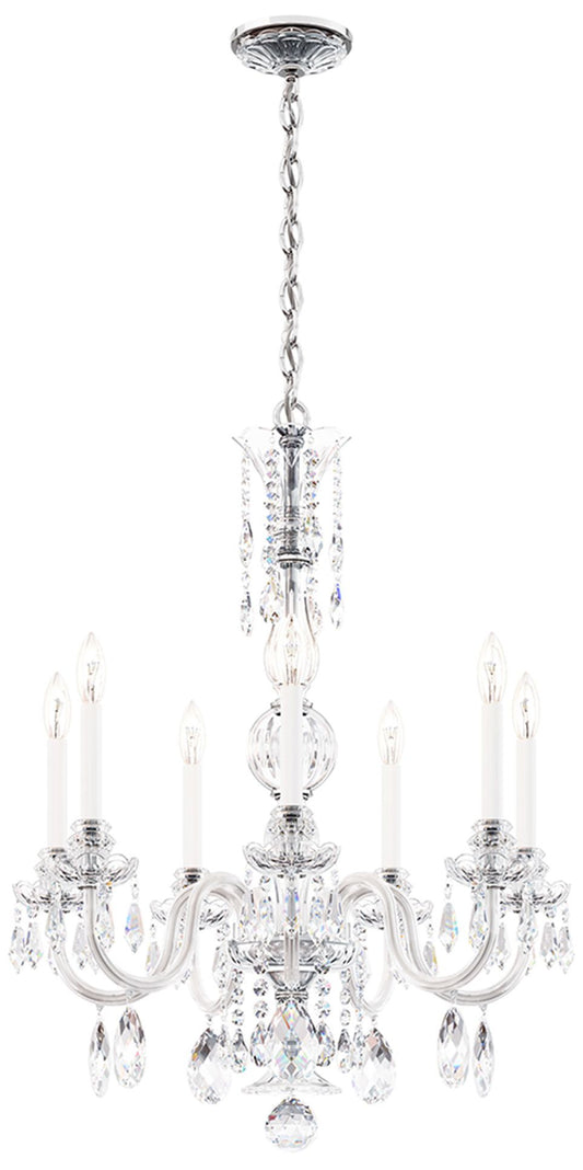 Hamilton Nouveau 32.5"H x 26"W 6-Light Crystal Chandelier in Silv