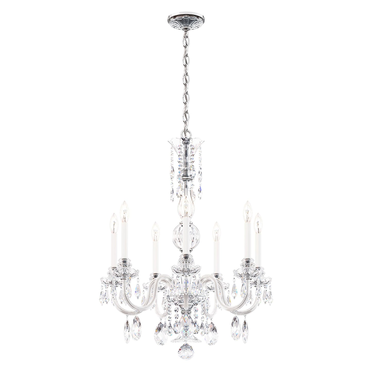 Hamilton Nouveau 32.5"H x 26"W 6-Light Crystal Chandelier in Silv