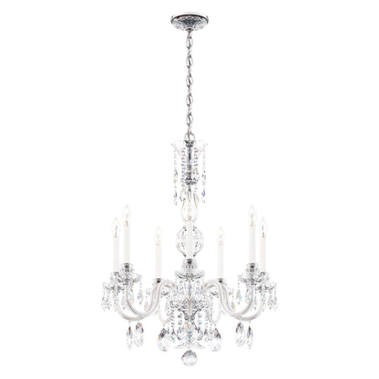 Hamilton Nouveau 32.5"H x 26"W 6-Light Crystal Chandelier in Silv