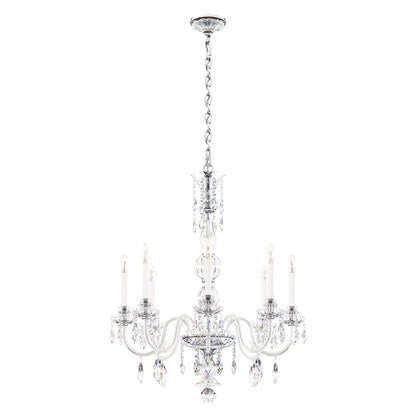 Hamilton Nouveau 35"H x 28"W 7-Light Crystal Chandelier in Silver